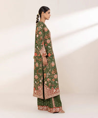 2 Piece - Embroidered Raw Silk Suit