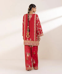2 Piece - Embroidered Raw Silk Suit