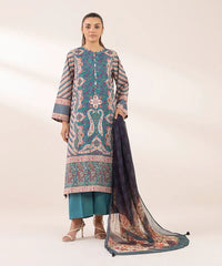 3 Piece - Printed Silk Suit