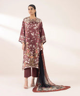 3 Piece - Printed Silk Suit