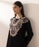 Embroidered Cotton Satin Shirt