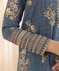 3 Piece - Embroidered Dobby Suit