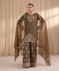 3 Piece - Embroidered Dobby Suit