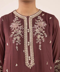 3 Piece - Embroidered Chiffon Suit