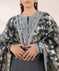 3 Piece - Embroidered Chiffon Suit