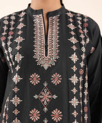 3 Piece - Embroidered Crosshatch Suit