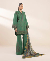 3 Piece - Embroidered Cotton Suit