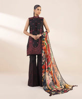 3 Piece - Embroidered Cotton Suit