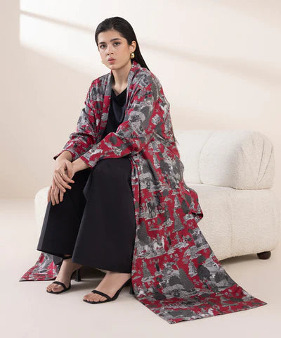 2 Piece - Printed Cotton Satin Suit
