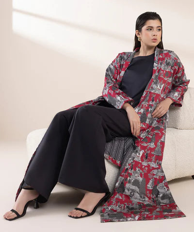 2 Piece - Printed Cotton Satin Suit