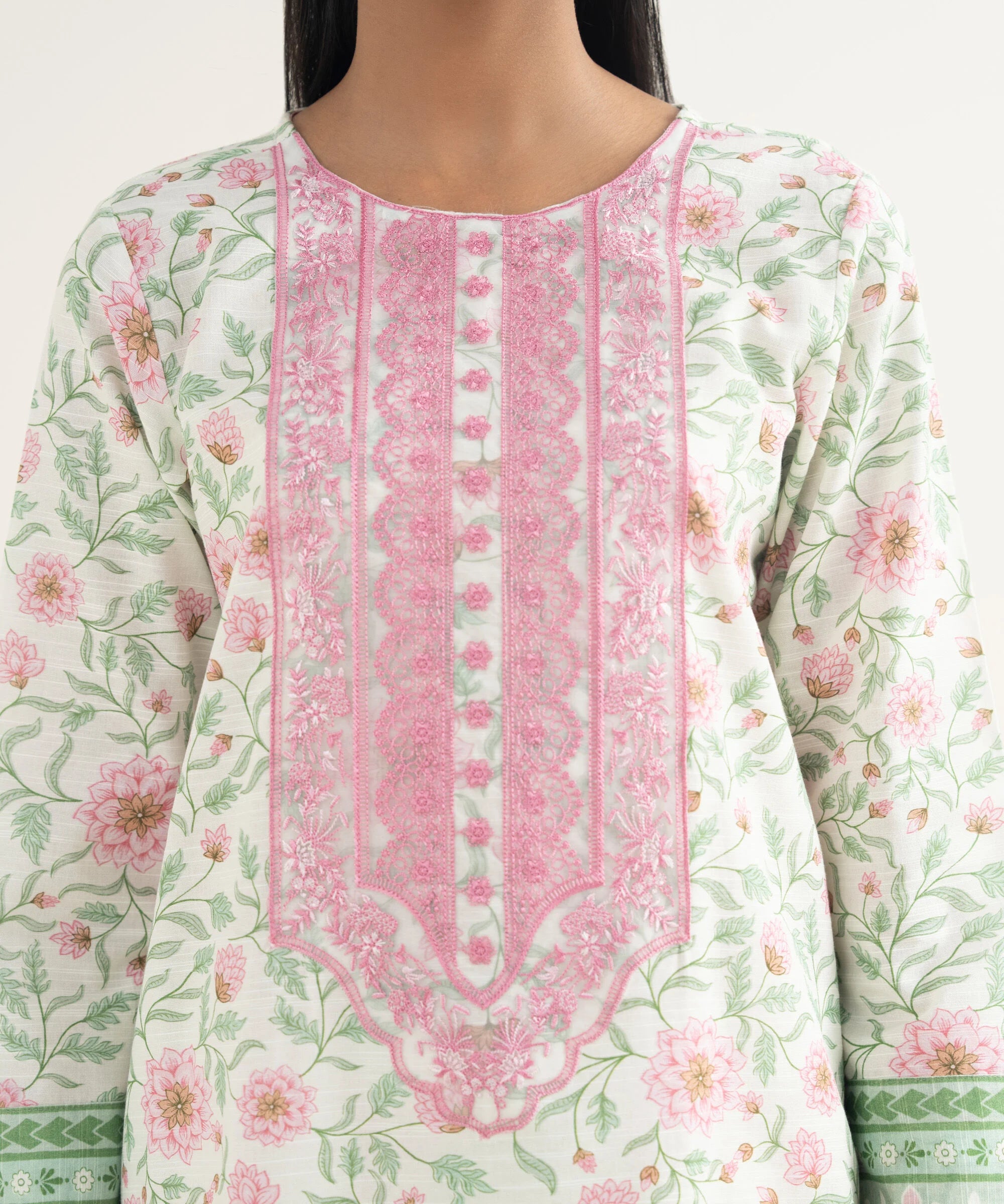 Embroidered Light Khaddar Shirt
