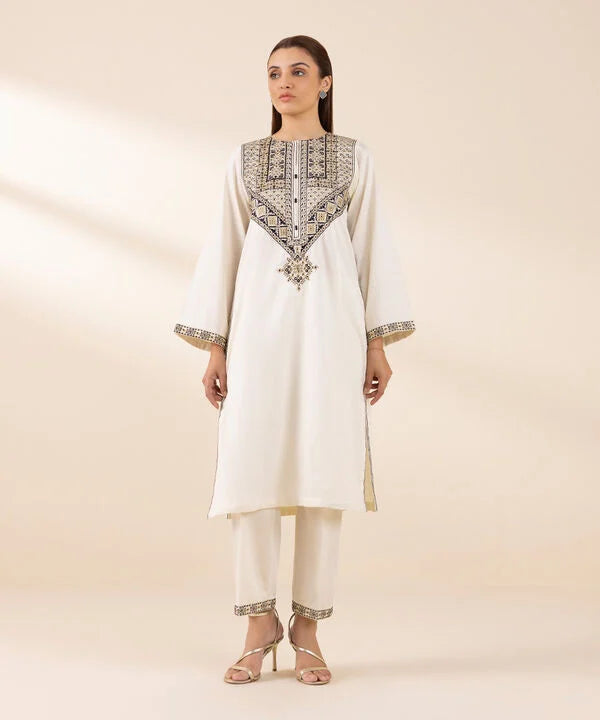 Embroidered Cotton Satin Shirt