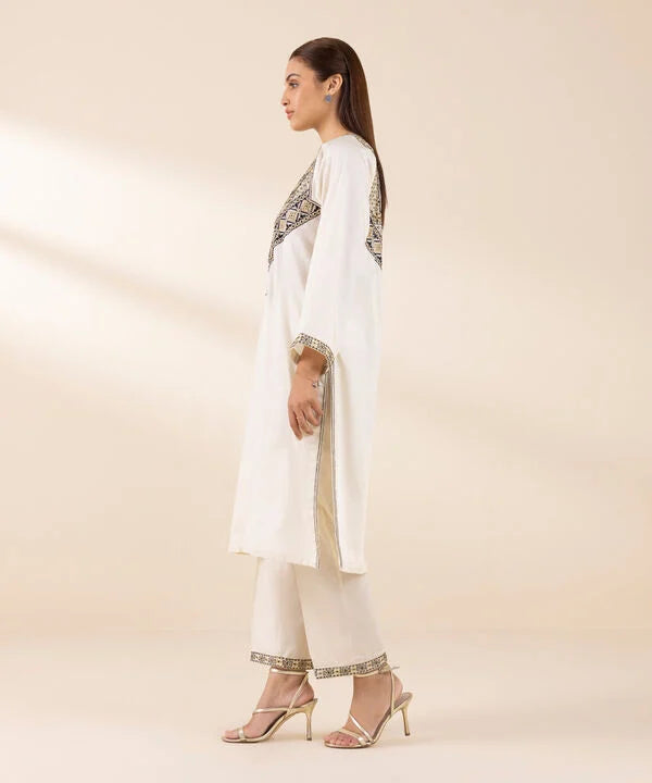 Embroidered Cotton Satin Shirt