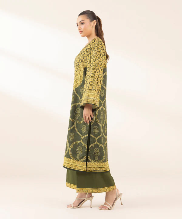 2 Piece - Embellished Silk Suit