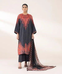 3 Piece - Printed Silk Suit