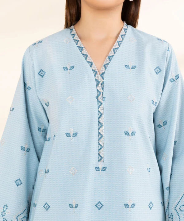 3 Piece - Embroidered Dobby Suit