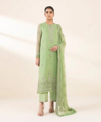 3 Piece - Embroidered Chiffon Suit