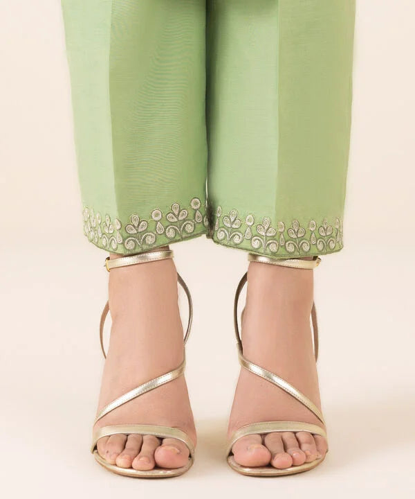 3 Piece - Embroidered Chiffon Suit