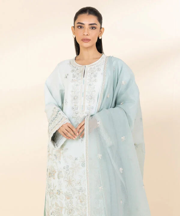 3 Piece - Embroidered Dobby Suit