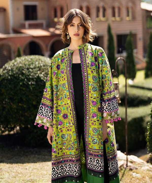 Embroidered Front-open Jacket