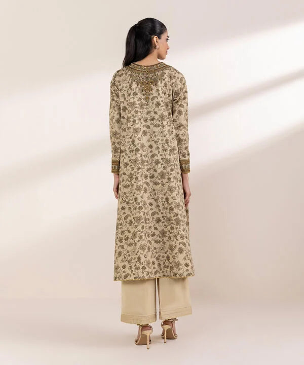 Embroidered Cotton Satin Shirt