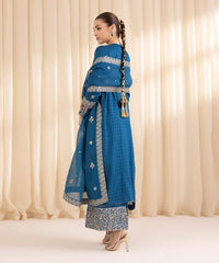 3 Piece - Embroidered Dobby Suit