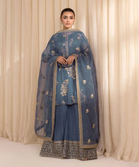 3 Piece - Embroidered Dobby Suit