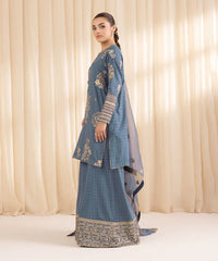 3 Piece - Embroidered Dobby Suit