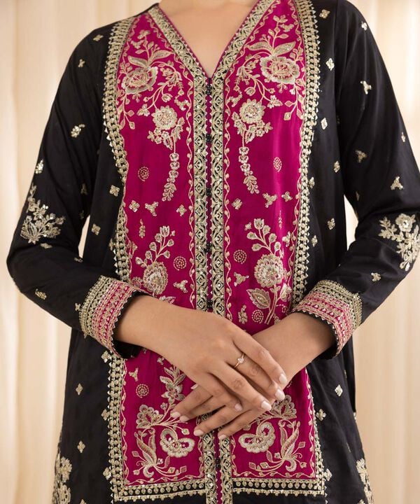3 Piece - Embroidered Jacquard Suit