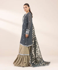 3 Piece - Embroidered Chiffon Suit