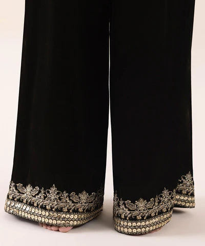 2 Piece - Embroidered Velvet Suit