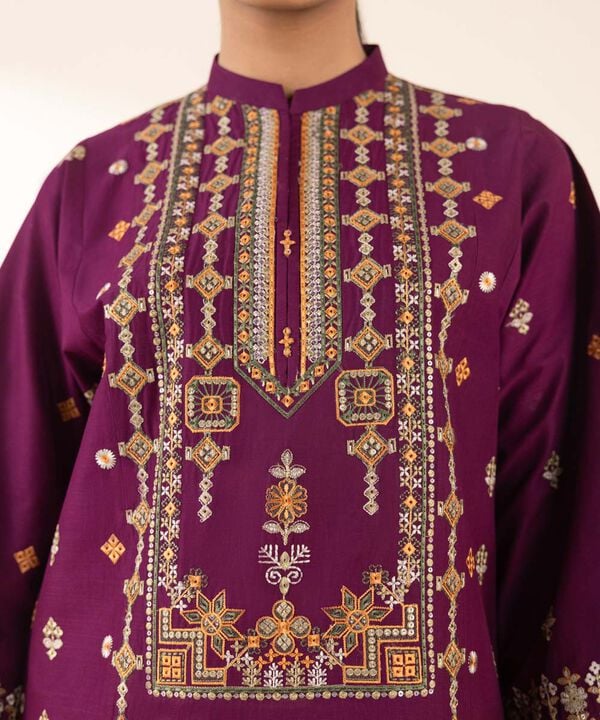 3 Piece - Embroidered Crosshatch Suit